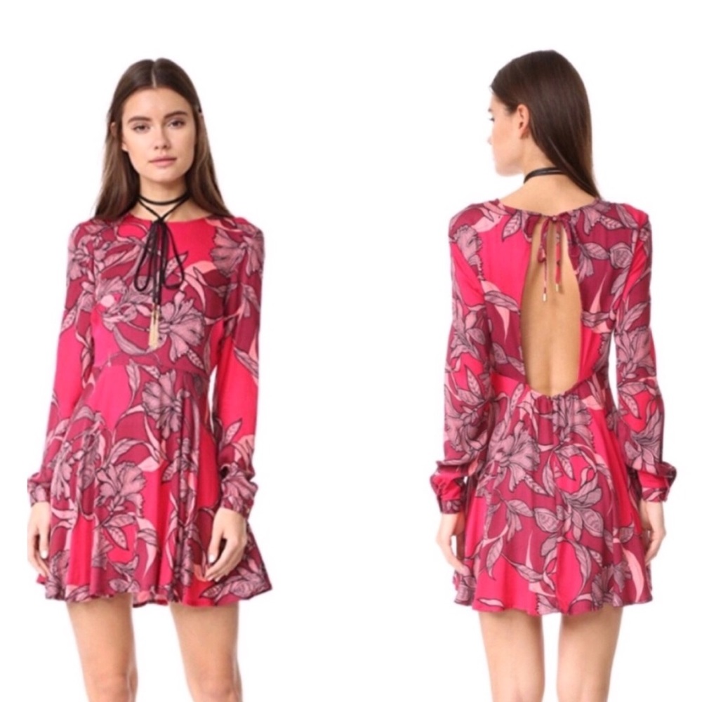 MINKPINK Femme Fatale Open Back Long Sleeve Dress